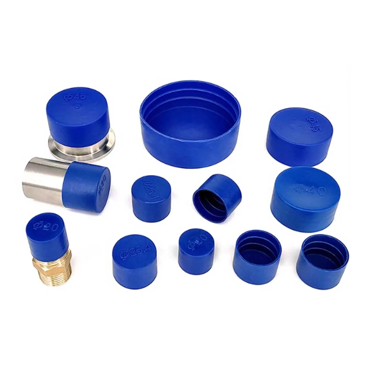 Blue Pe Plastic Dust Cover, End Protection Cap, Steel Pipe Cover, External Threaded Gear Sleeve
