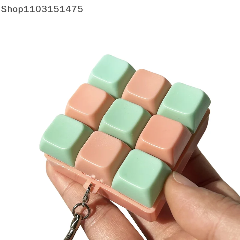 9 Keys Mechanical Keyboard Axis Tester DIY Fidget Button Keycap Fidget Keychain Keyboard Keychain Toys Finger Keyboard Caps Toy