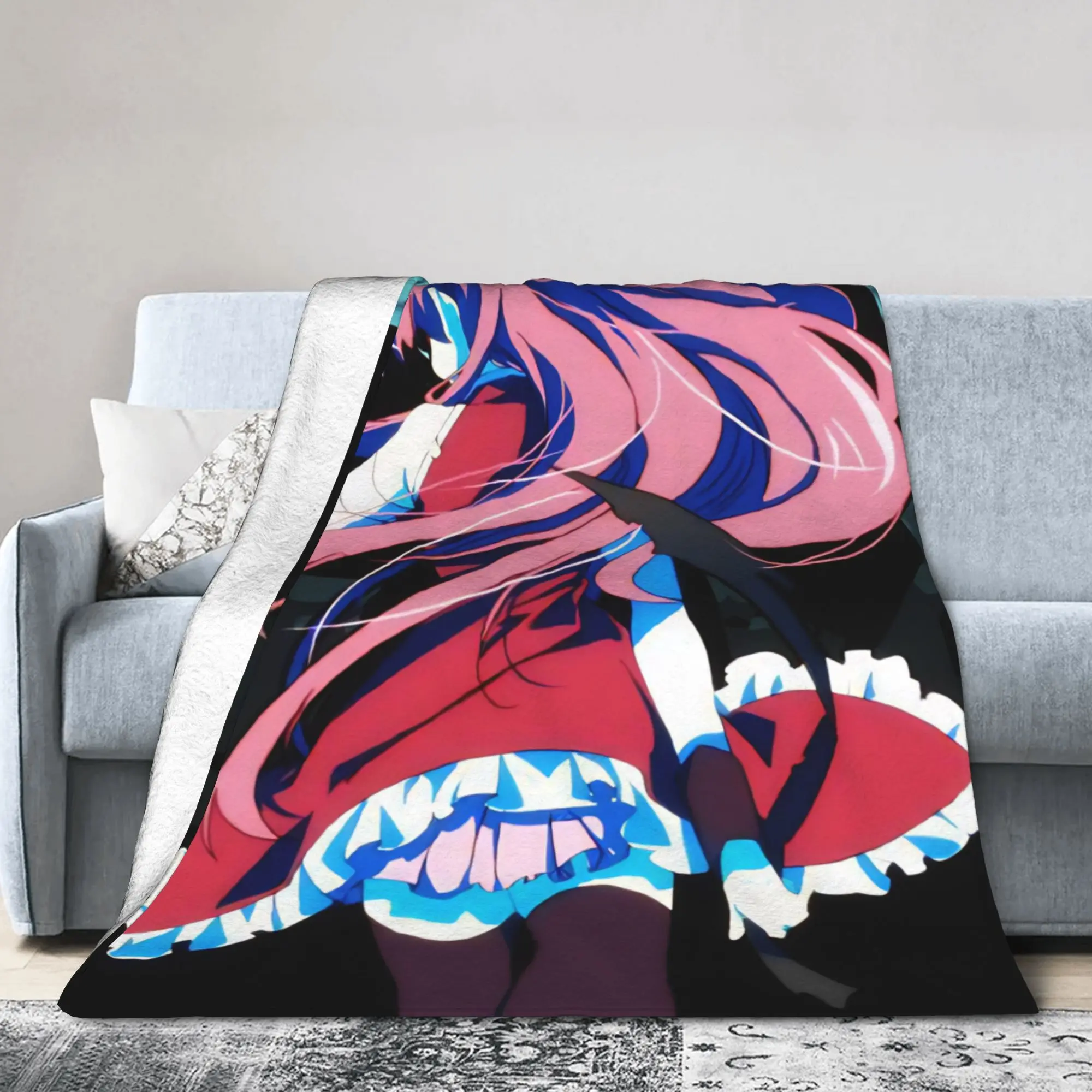 Kyoko Puella Magi Madoka Magica Anime Blankets Flannel Printed  Breathable Soft Throw Blanket for Bed Bedroom Plush Thin Quilt