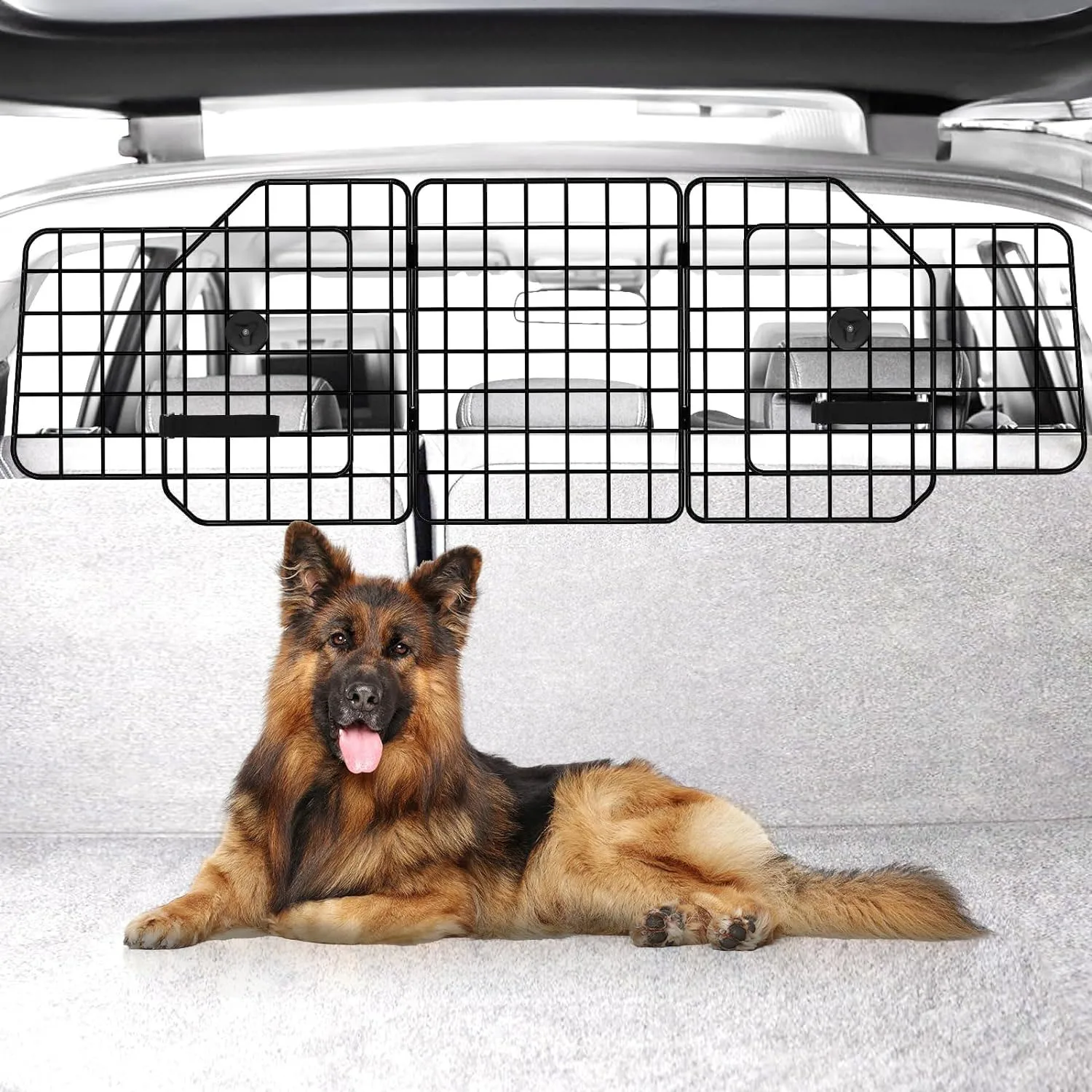 

Adjustable Universal Dog Guard for SUVs, Cars, and Trucks. Heavy-Duty Wire Mesh Pet Divider for Rear Seats and Cargo Areas. Safe