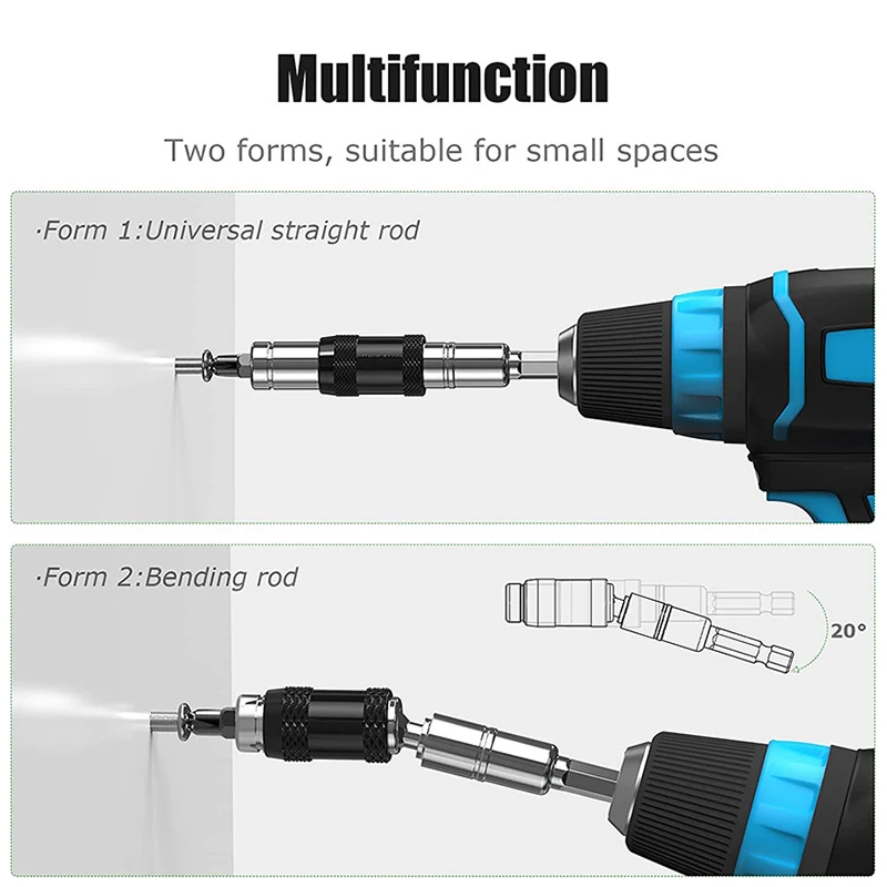 1PC Curved Hexagonal Handle Directional Extension Rod Magnetic Screw Drill Tip Universal Adapter Electric Tool Accessories