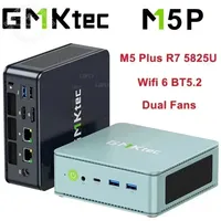 GMKtec M5 Plus MINI PC R7 5825U Wins 11 Pro DDR4 3200Mhz NVME SSD PCIE 3.0 Wifi6 BT5.2 Dual Fan 2*2.5G Lan 4K HD Gaming Mini Pc