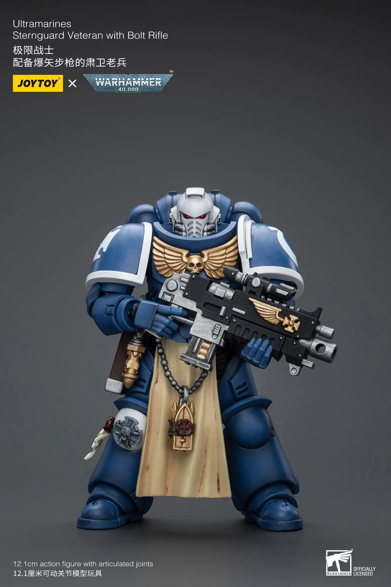 【Accessories】JOYTOY Warhammer 1/18 Action Figures Ultramarines Sternguard Veteran with Bolt Rifle Model Toy  3.75inch