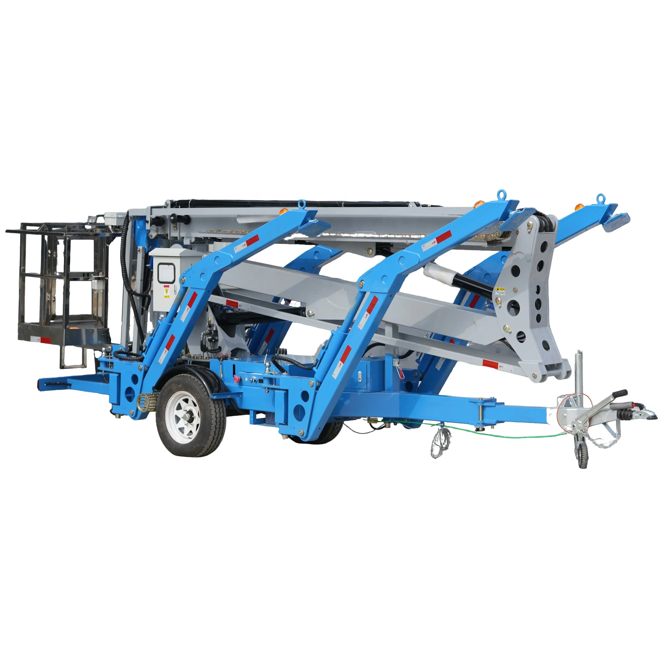 Best-selling High-security Trailer Mounted 14m Electric High-altitude Telescopic Work Platform Truck Boom Lift
