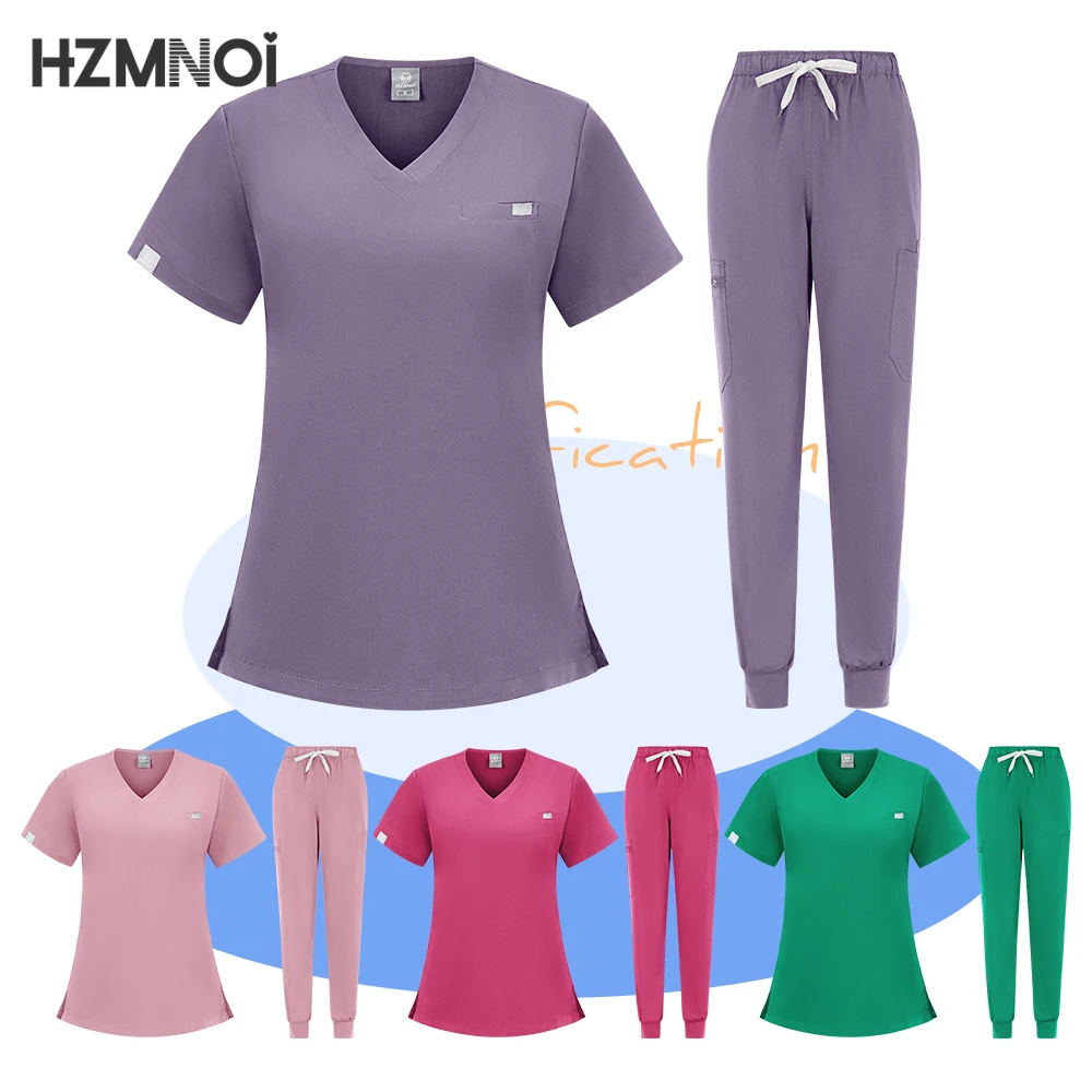 

Surgical Uniforms Woman Nursing Enfermeria Sets Top + Pant Articles Medical Uniform Scrubs Clinical Beauty Salon Hospital Suits