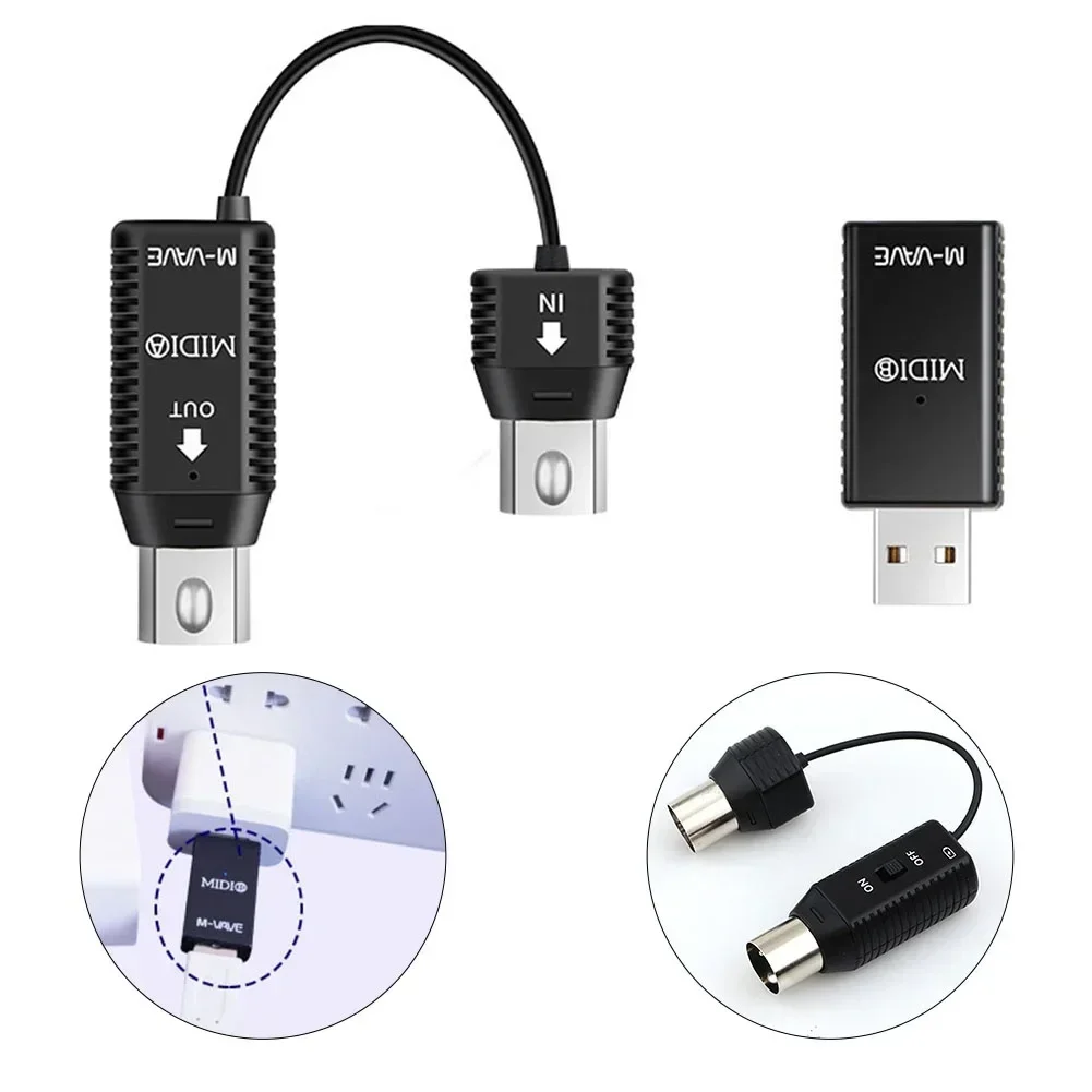 MIDI Adapter System Wireless 5pin USB Interface Adapter Wireless Connector Piano Keyboard Multi-function Data Transfer Converter