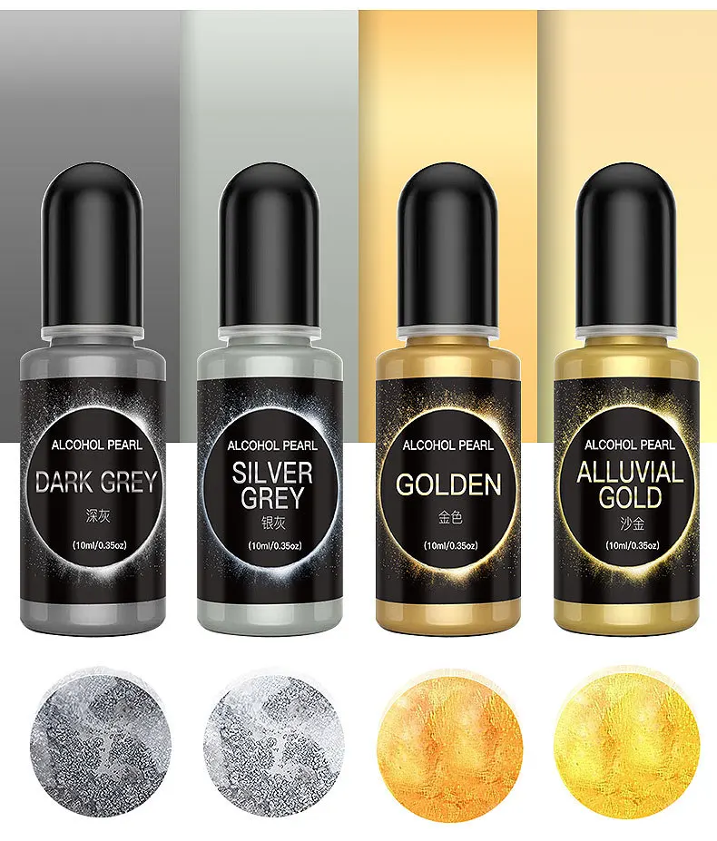 12Colors Metallic Pearl Pigment Toner DIY Crystal Drops 3D Alcohol Liquid Ink Diffusion Pigment For Resin Mold Jewelry Making