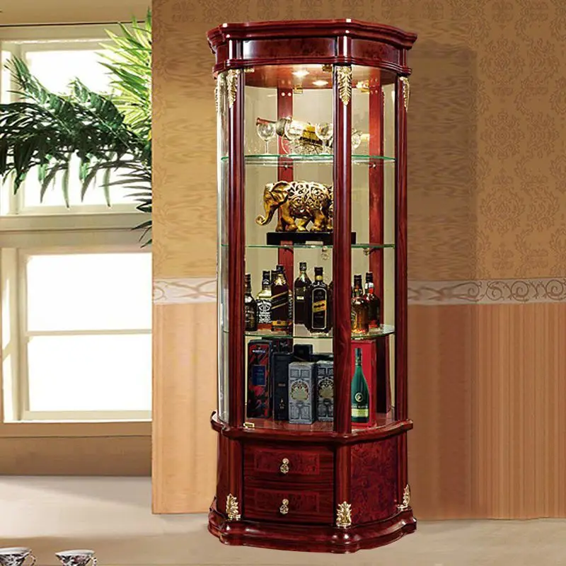 Double Door Glass Multi-Functional Fren Customized. European Style Wine Cabinet Living Room Display Cabinet Luxury Curio