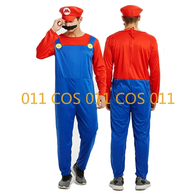 Super Luigi Mari brothers cosplay costumes jumpsuit Mari Luigi Bros family adult kids Halloween fancy party dress suit gifts