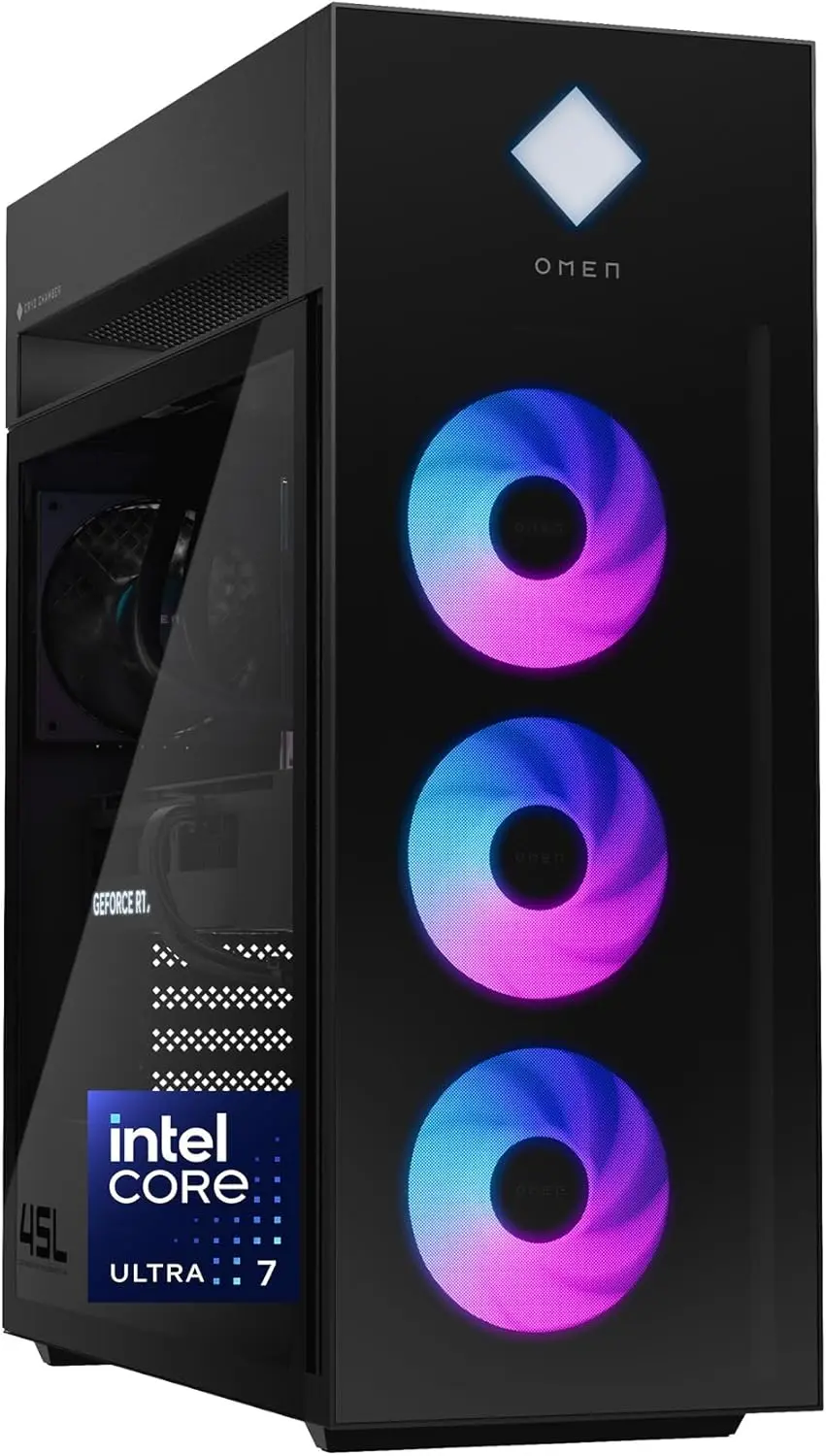 

HP OMEN 45L Gaming Desktop, Intel Core Ultra 7 265K, 32 GB RAM, 2TB SSD, NVIDIA GeForce RTX 5080, Windows 11 Pro