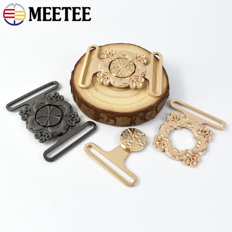 1-5Sets Meetee 30/40mm Metal Belt Buckle Retro Coat Windbreaker Belts Hasp Clothing Decor Button Replacement DIY Accessories