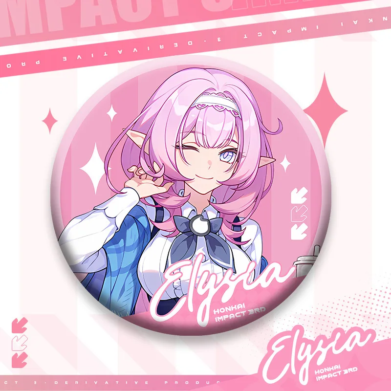 Game Honkai Impact 3rd x COCO Joint Cosplay Theme Sets Elysia Kiana Stand Badge Keychain Anime Cartoon Accessories Xmas Gift Box