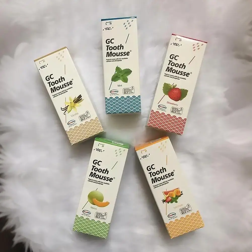 Original GC Tooth Mousse Kids Fluoride Paste Adult Oral Care Cavities Caries Protection Anti-cavity Prevent Fruit Flavor
