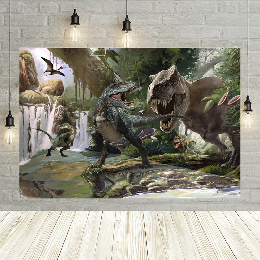 Cậu Bé Khủng Long Trang Trí Sinh Nhật Phông Nền Rừng Sơ Sinh Chụp Ảnh Chân Dung Nền Tùy Chỉnh Poster Ảnh Phòng Thu Photophone