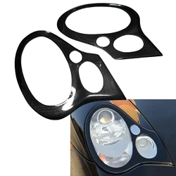 For Porsche 911 996 GT2 GT3 1999-2006 Headlight Eyebrow Headlamp Eyelid Trim Real Carbon Fiber Front Head Light Lamp Cover Brow