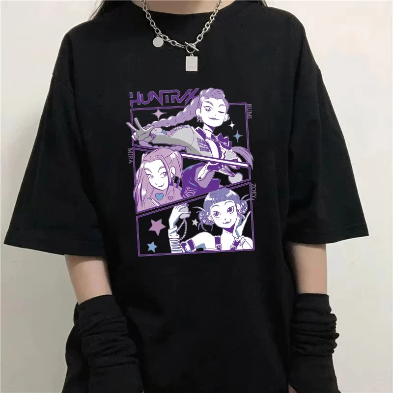 

Новая футболка с принтом анимационного фильма Hunter, мужская и женская футболка с коротким рукавом с круглым вырезом, хлопковые модные летние дышащие топы унисекс