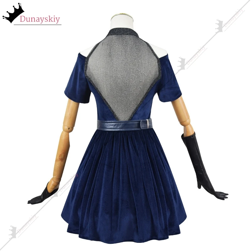 Mizi تأثيري الملابس الغريبة المرحلة لعب الأدوار زي التدرج الوردي الأرجواني شعر مستعار طويل المخملية فساتين حريمي أنيمي ملابس للحفلات