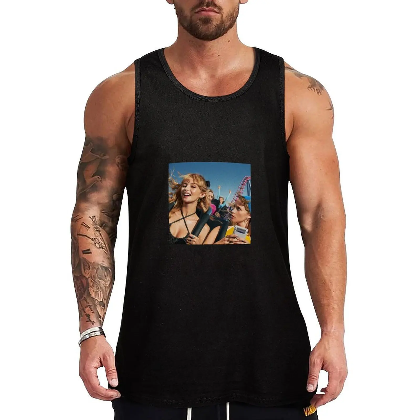 

Angèle Nonante-Cinq Album Art Tank Top Men's fitness t-shirt gym clothes man quick-drying t-shirt Men's gym t-shirt