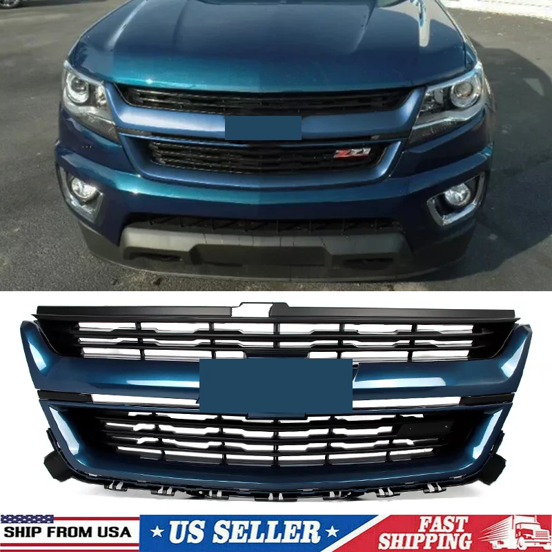 Car Front Grille Auto Front Bumper Upper Grille Decoration Racing Grills Exterior Accessories For Chevrolet Colorado 2015-2020