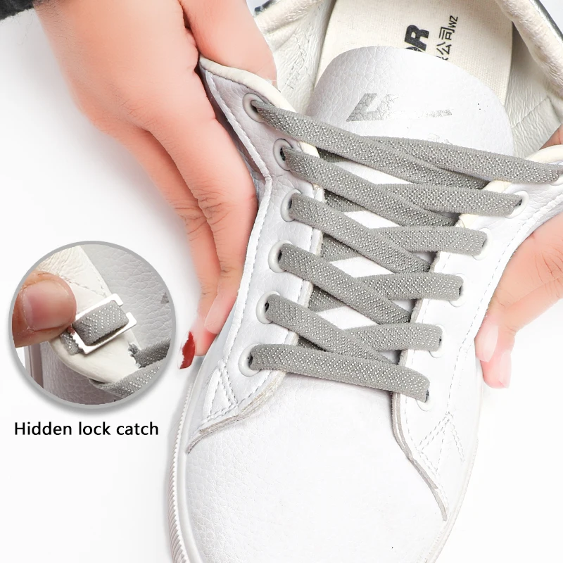 

Elastic Shoe Laces Without Ties 1 Second Quick on/off No Tie Shoelaces for Sneakers Adults and Children Lazy Shoes Lace Flat