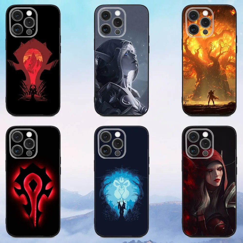 

W-World Of W-Warcraft Phone Case For iPhone 16,15,14,13,12,11,Pro,X,XS,Max,XR,Plus,Mini Soft Black Cover