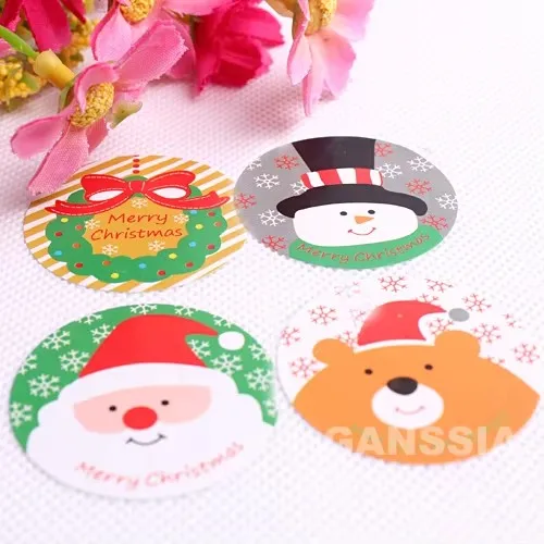 100pcs/lot Dia:3.5cm Christmas Series Gift Seal Stickers Kawaii Snow Man Funny Sticker School Stationery Supplies(SS-1485)