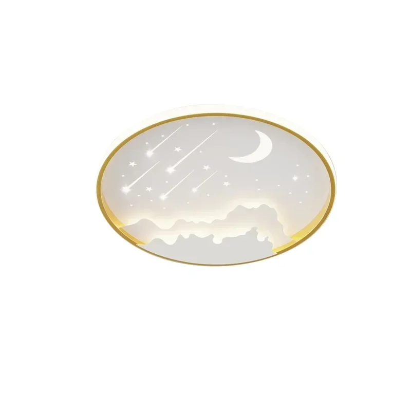 SANDYHA الحديثة بسيطة مصباح السقف الدافئ الكرتون القمر ستار تصميم غرفة الاطفال غرفة نوم ديكور المنزل تركيبة إضاءة رومانسية