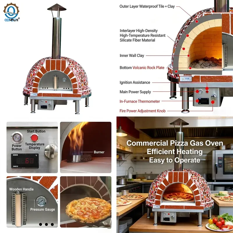2026CE HN QDMECH Energy Saving Hotel Pizza Oven Bakery Equipment Pizza Oven Making Machine Pizza Maker Commercial