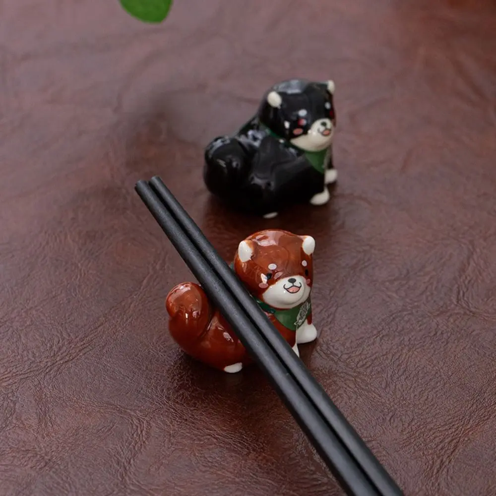 

Easy To Clean Ceramic Chopstick Rest Dog Shape Cute Spoon Rack Holder Cartoon Table Decor Kitchen