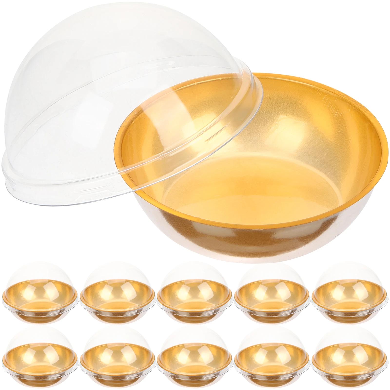 

50 Moon Cake Boxes Round Containers Clear Dome Lids Mini Tins Plastic Compact Safe Packaging Roll Cakes Muffins Candies Cookies