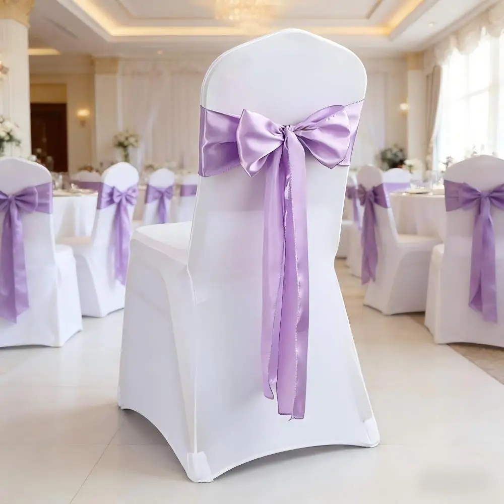 Hochzeit Dekoration Geburtstag Party Dunkelgrün Farbe Stuhl Schärpe Satin Selbst Krawatte Bands Knoten Hotel Bankett Weiß Stuhl Abdeckung Dekor – Detail 19