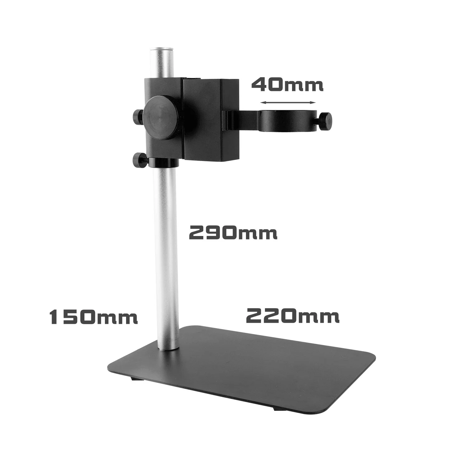 Aluminum Alloy Mircoscope Base Adjustable Focusing Bracket Focusing Holder Table Stand 42mm 50mm For Zoom Lens Microscope Camera