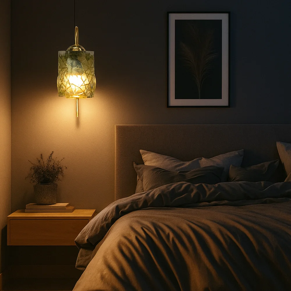 

Starry Glass Shade LED Wall Light 360° Adjustable Rotatable Design Starry Glass Sconce Dimmable Feature Modern