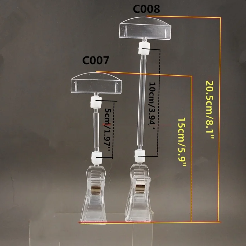 20pcs Sign Paper Card Price Label Tag POP Display Spring Plastic Clips Holders Promotion Store