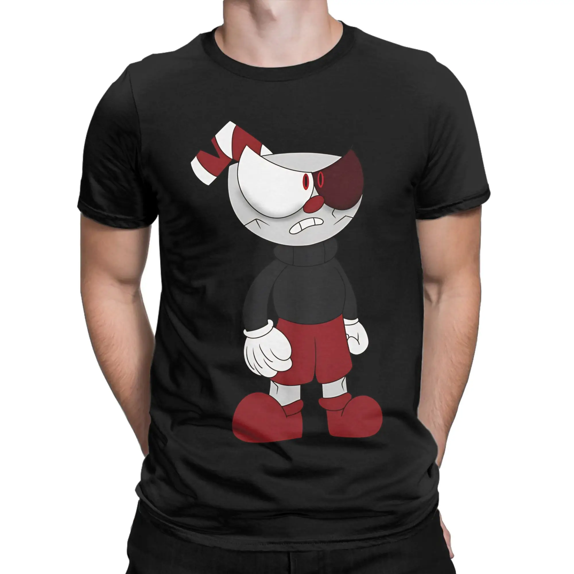 Cuphead red poster Graphic 100% Cotton T-Shirt Cuphead Tops Tees For Men