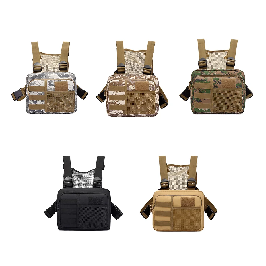 Wholesale Unisex External Frame Tactical Camouflage Chest Vest Bag Lightweight Oxford Polyester Anti-Theft Zipper 20-36L