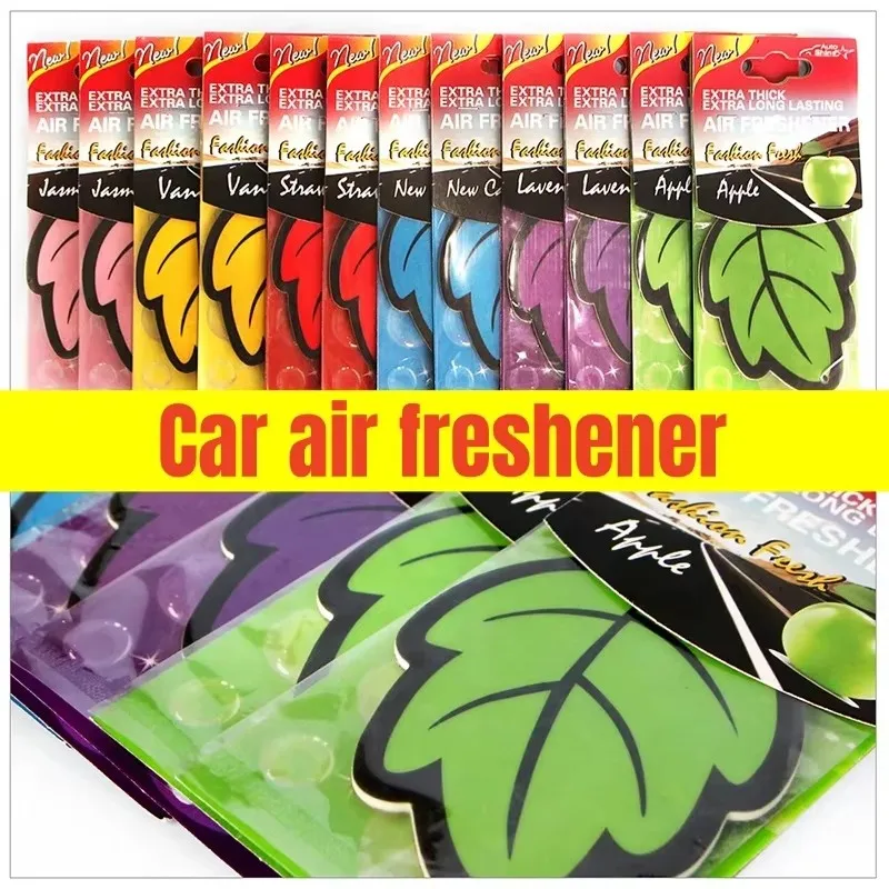 1/2/3/4/6/10pcs Car Natural Scented Tea Paper Air Freshener Auto Hanging Vanilla Perfume Fragrance Leaf Shape Car Accessories