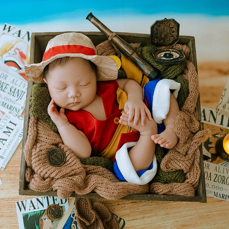 Newborn Photography Outfit  Anime Funny Baby Boy Costume Cute Hat+Top+Pants Baby Photo Props Accessories Studio Shoot Clothes