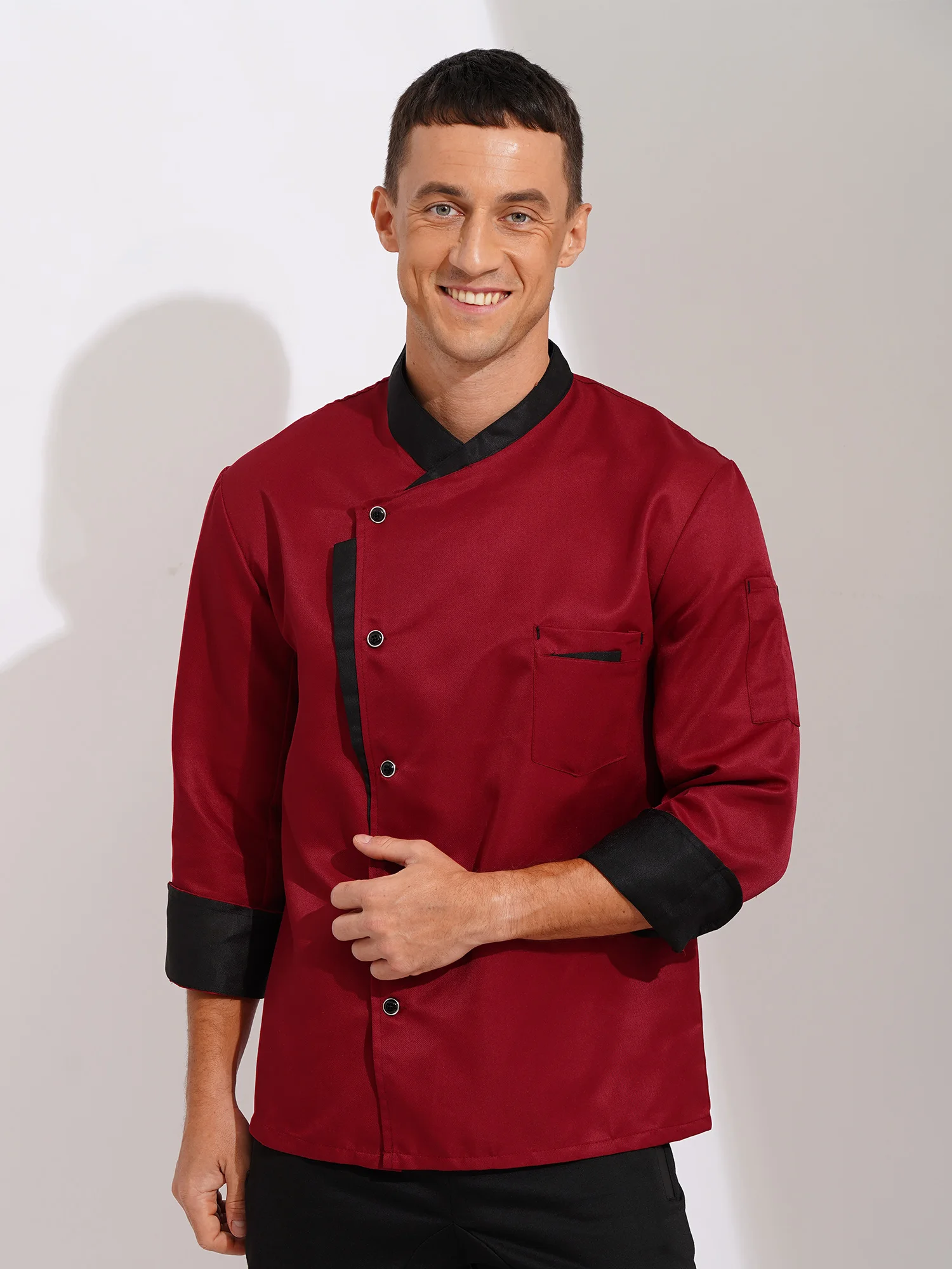 Chef Shirt Long Sleeve Waiter Workwear Cook Coat Jacket Cooks Uniform Kitchen Restaurant Hotel Work Food Service Clothes