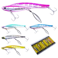 Señuelos de pesca Goture, 5 uds., Swimbaits de Metal VIB con ojos realistas en 3D, anzuelos triples afilados, cebos, equipo de pesca con hoja de acero inoxidable