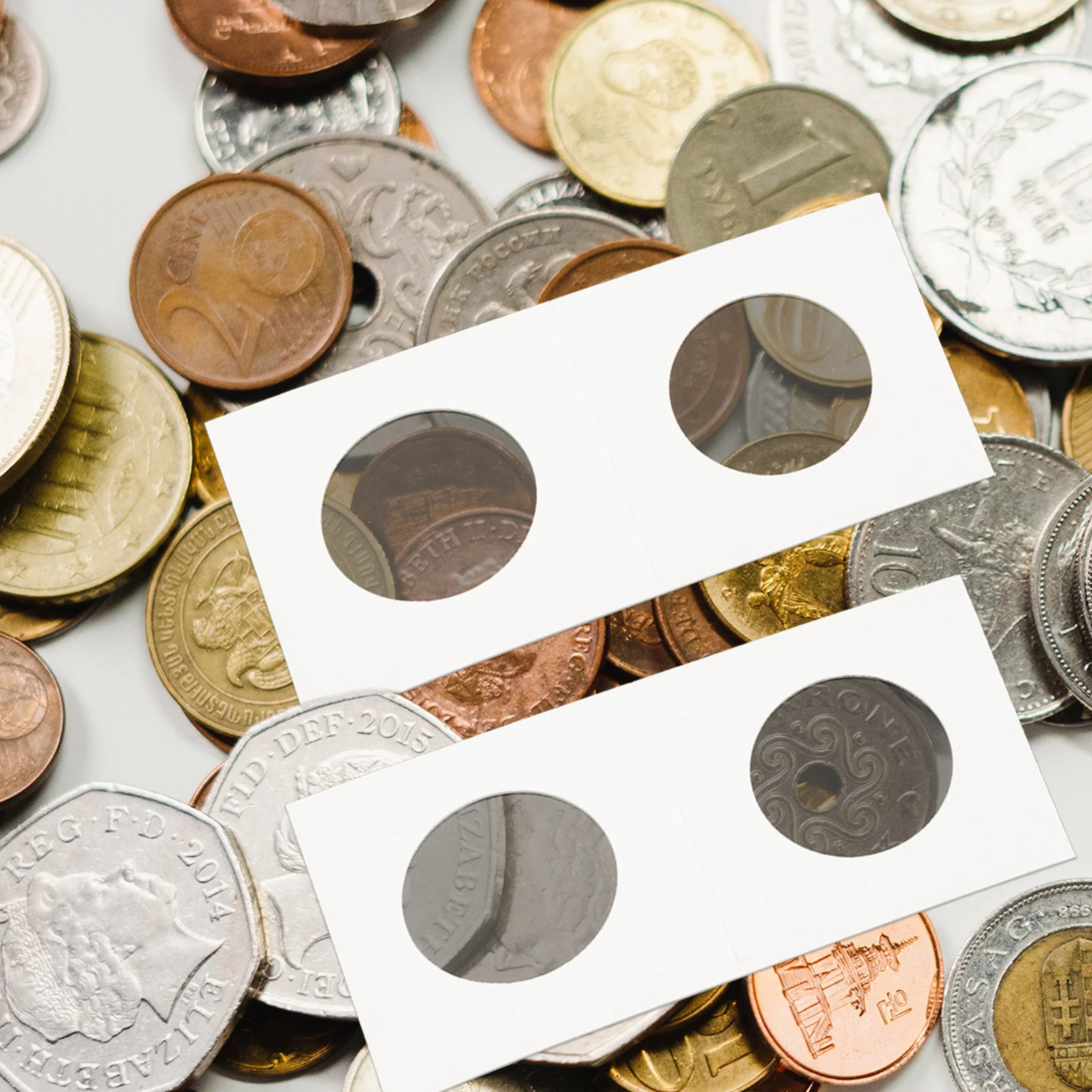 400 stuks papierhouders diverse maten voor collectie opslag display koper zilver organisator