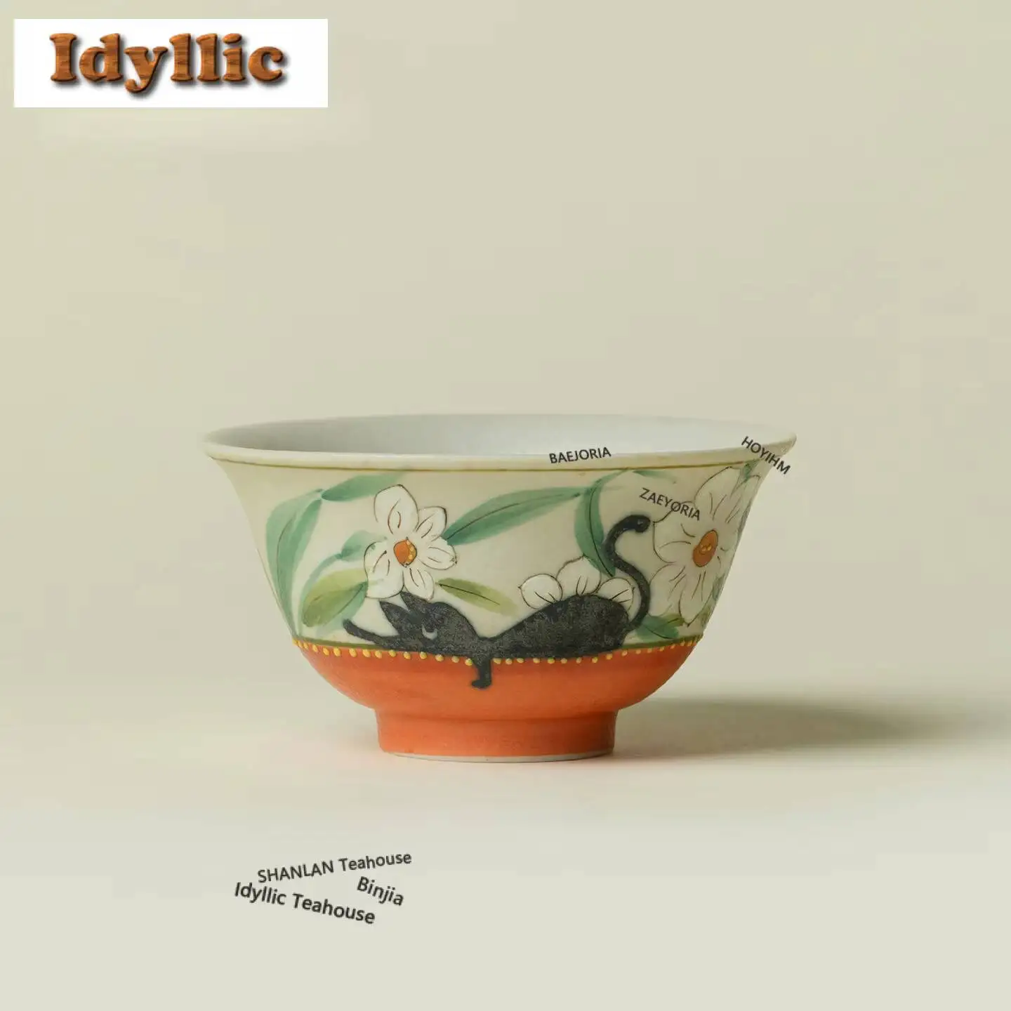 Tasse à thé de 80 ml en céramique orange motif fleurs de civette, bol à thé antique, tasse individuelle pour dégustation de thé, tasses de maître Jianzhan, fournitures pour service à thé
