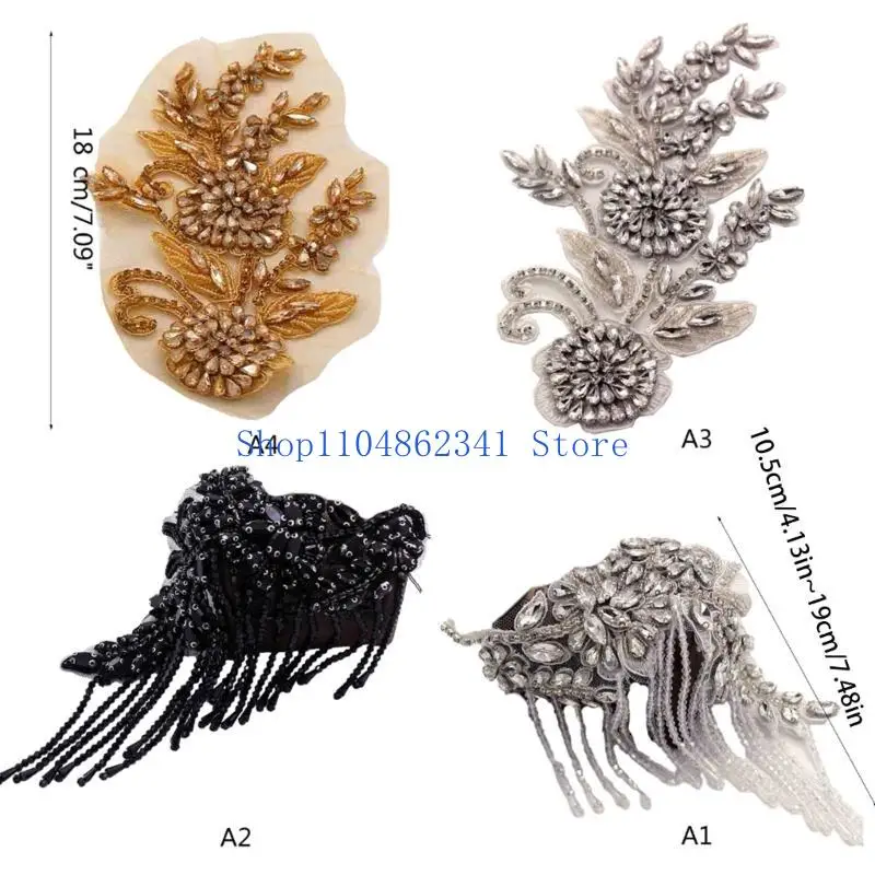 5asd British Handmade Shoulder Jewelry Tassels Rhinestones Epaulettes Clothing Accessories Epaulet Shoulder Brooches