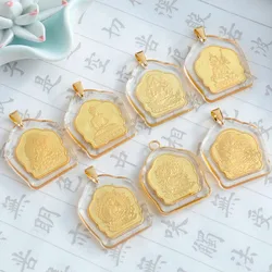 Buddha Pendant Shouzhi Tathagata Necklace Men and Women Manjusri Guru Thangka Painting Heart Peace Amulet