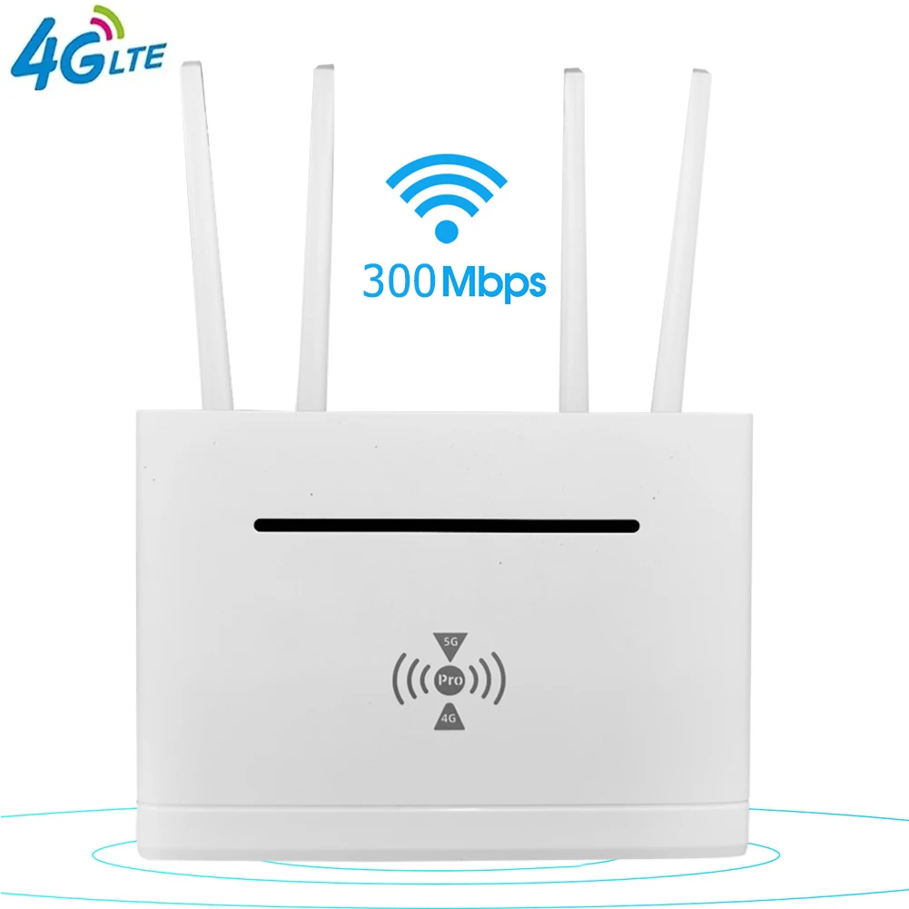 4G LTE WIFI Router 300Mbps Network 4 External Antennas Wireless Router with SIM Card Slot RJ45 WAN LAN Wireless Modem for Home