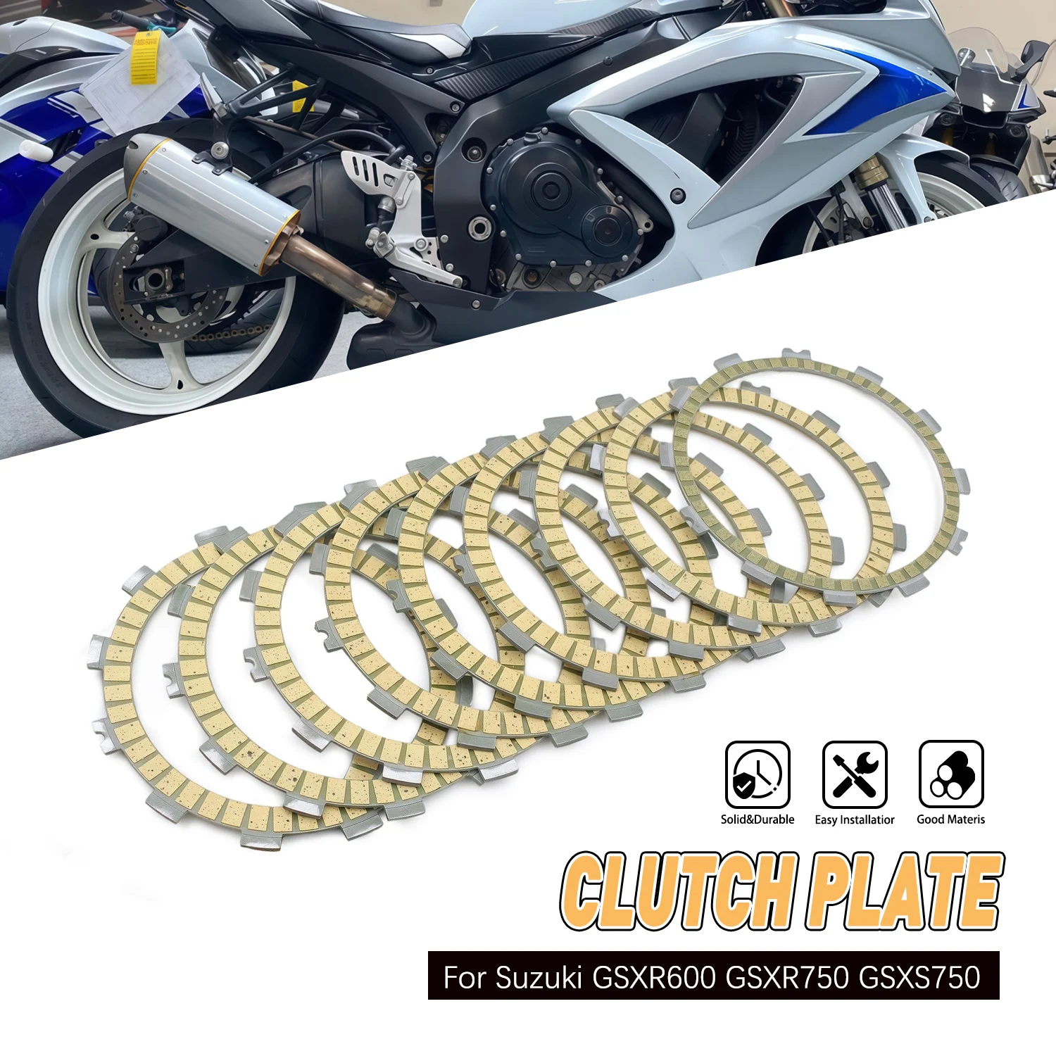 

For Suzuki GSXR750 2006-2021 GSXR600 2008-2021 GSXS750 2015-2020 Motorcycle Clutch Friction Plates Steel Plates