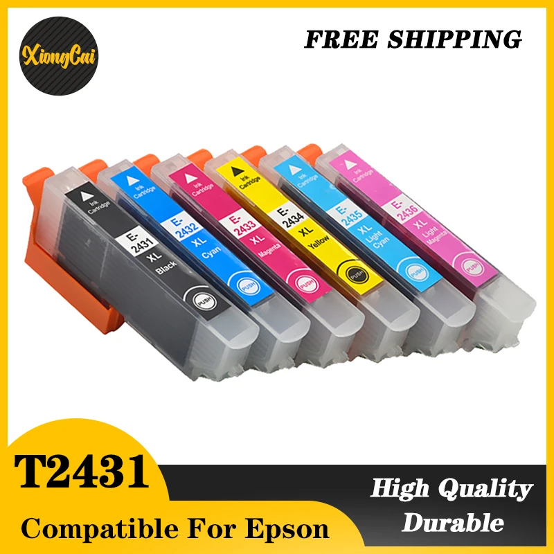 For Epson T2431 24XL T2432 Compatible Ink Cartridge For Epson XP-750 XP-850 XP-950 XP-860 XP-55 XP-760 XP-960 Printer With chip