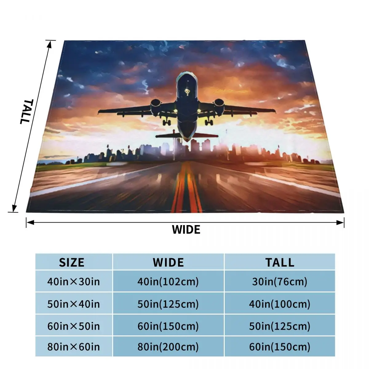 Take Off (Plane Leaving the city) Throw Blanket Shaggy warm for winter funny gift decorative Blankets