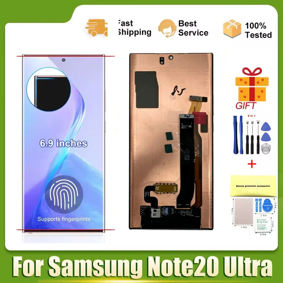 6.9'' Note 20 Ultra Screen Assembly for Samsung Galaxy Note20 Ultra 5G N985F N986B Lcd Display Digital Touch Screen with Frame - view 4
