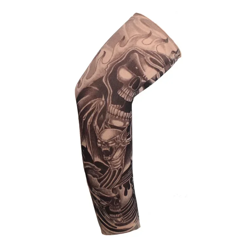 2025 New Summer Men Women Outdoor Riding Flower Arm Tattoo Sleeve Sports Travel Fishing Sunscreen Tattoo Sleeve Arm Guard